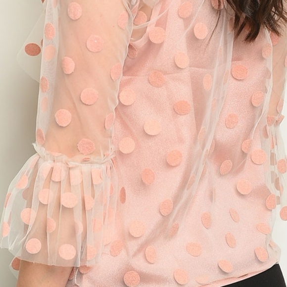 Ruffle Dot Tulle Blouse - Picture 4 of 6